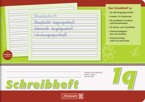Brunnen schreibheft quer - schreibheft, a5