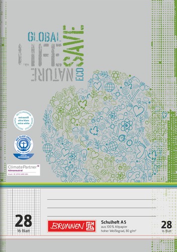 Brunnen schulheft lineatur - schulheft, a5